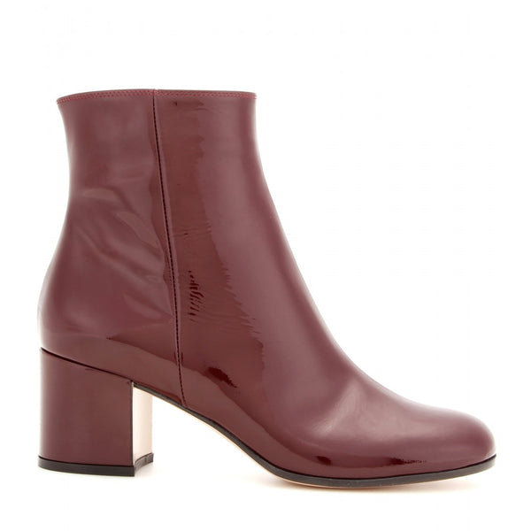 Patent leather ankle boots