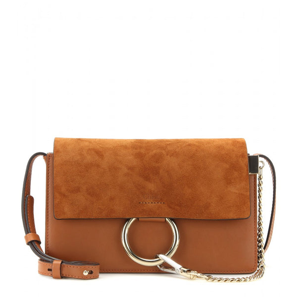 Faye Small leather and suede shoulder bag