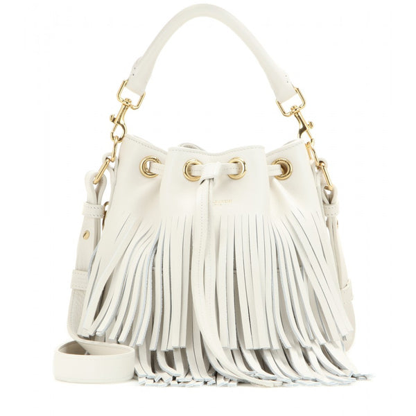 Emmanuelle Small embellished leather and suede bucket bag