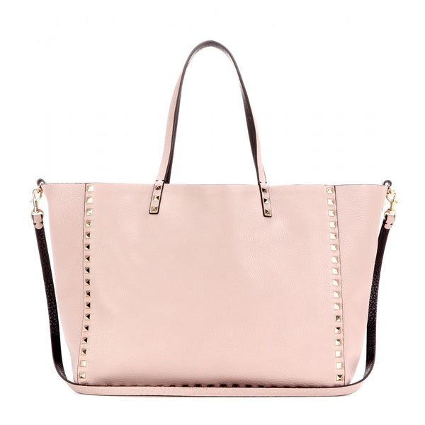 Rockstud reversible leather shopper