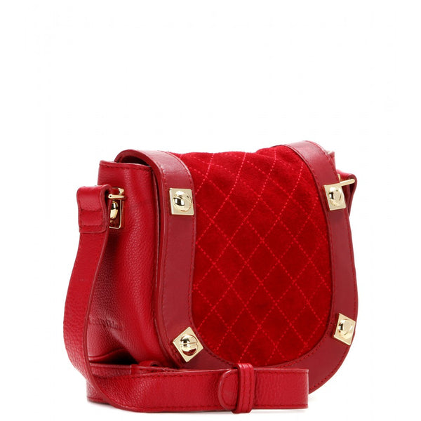 Sadie quilted suede and leather shoulder bag