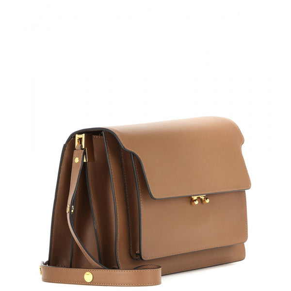 Trunk leather shoulder bag