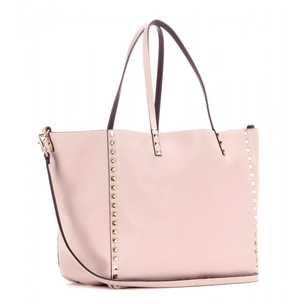 Rockstud reversible leather shopper