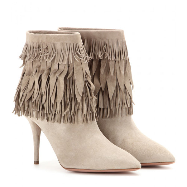 Sasha fringed suede ankle boots