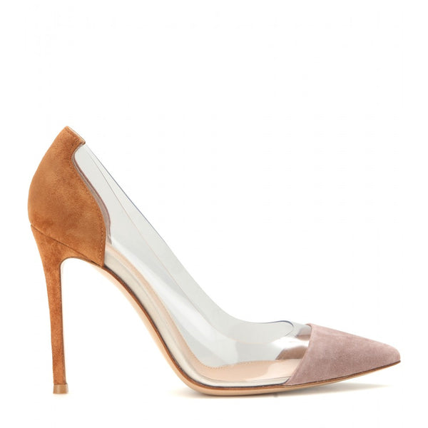 Suede and transparent pumps