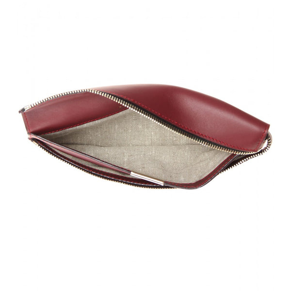 Small Zip embossed leather clutch