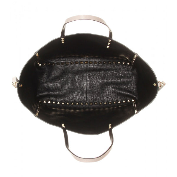 Rockstud reversible leather shopper