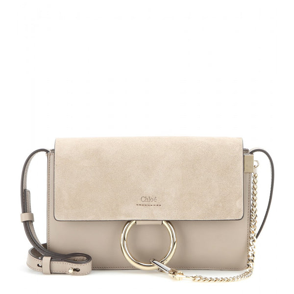 Faye Small leather and suede shoulder bag