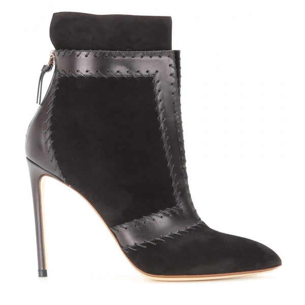 Suede and leather ankle boots