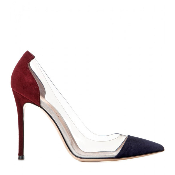 Suede and transparent pumps