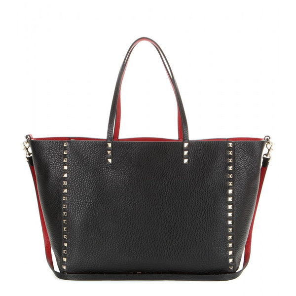 Rockstud reversible leather shopper